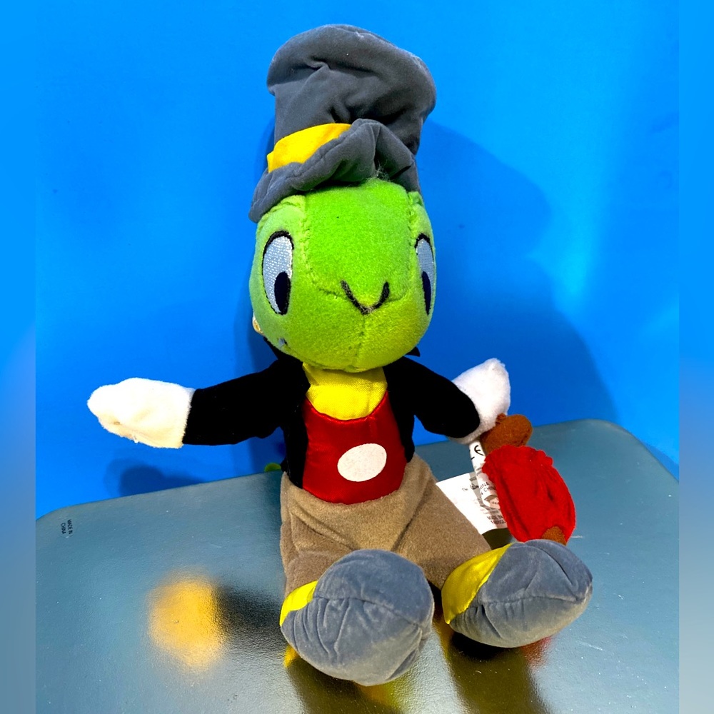 DISNEY EXCLUSIVE NWT VTG 1990s PINOCCHIO RETIRED JIMINY CRICKET BEAN BAG PLUSH